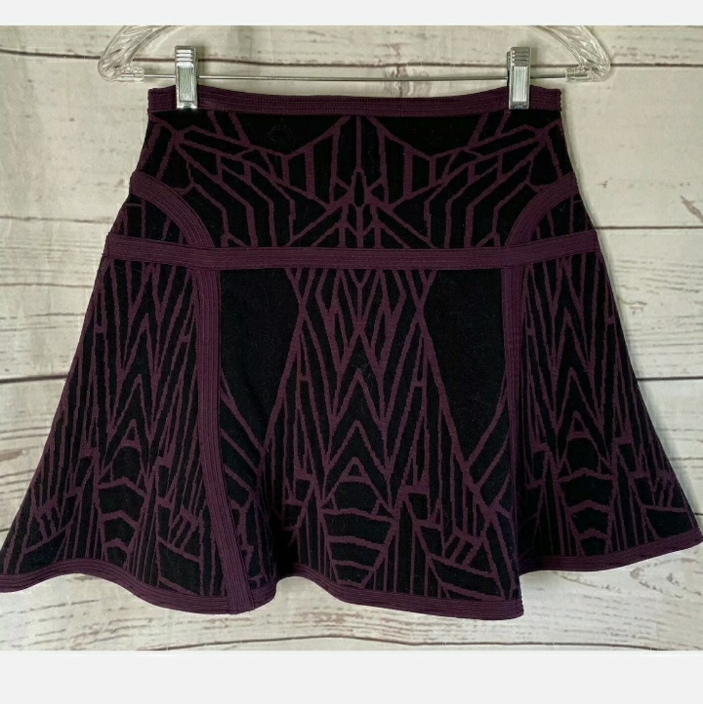 Diane von Furstenberg Black Purple Flote Skirt